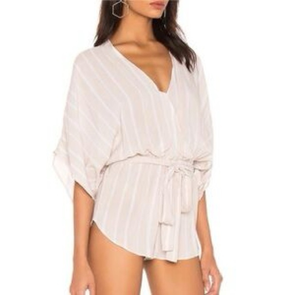 Indah White Striped Romper